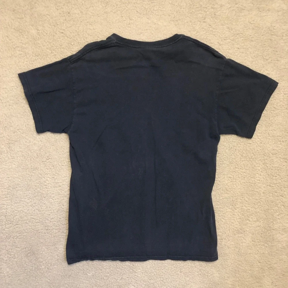 VTG Cabelas Fishing T-Shirt‎ Mens Medium Navy Blue Bass Graphic Outdoor Tee